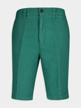 120% Lino Emerald Linen Bermuda Shorts