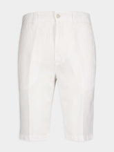 120% Lino White Linen Bermuda Shorts