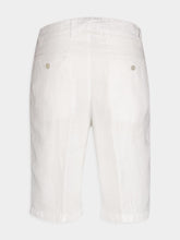 120% Lino White Linen Bermuda Shorts