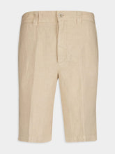 120% Lino Beige Linen Bermuda Shorts