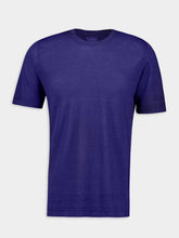 120% Lino Ink Fade Blue Linen T-Shirt