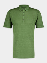 120% Lino Green Linen Polo Shirt