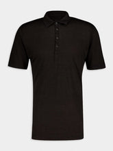 120% Lino Classic Black Linen Polo