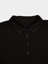120% Lino Classic Black Linen Polo