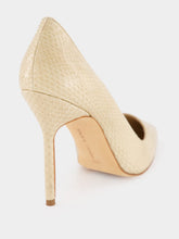 Manolo Blahnik Beige Snakeskin-Effect Pointed Toe 105mm Pumps