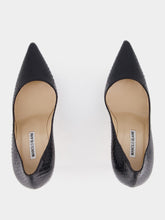 Manolo Blahnik Black Snakeskin-Effect Pointed Toe 105mm Pumps