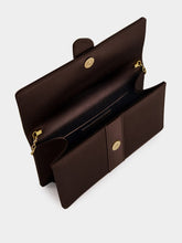 Manolo Blahnik Brown Capri Satin Buckle Clutch