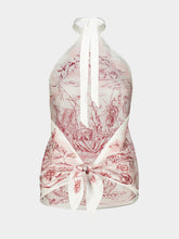 Ferragamo Pink Voyage Print Silk Foulard Top