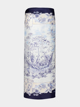Ferragamo Blue Voyage Print Silk Sarong