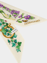 Ferragamo Ivory and Sky Blue Eden Shoes Print Silk Mini Bandeau