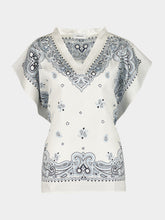 Ferragamo Sky Blue Arabesque Silk Poncho