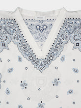 Ferragamo Sky Blue Arabesque Silk Poncho