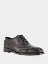 Manolo Blahnik Witney Black Leather Brogue Oxfords