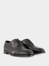 Manolo Blahnik Witney Black Leather Brogue Oxfords