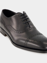 Manolo Blahnik Witney Black Leather Brogue Oxfords