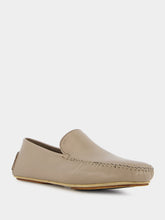 Manolo Blahnik Mayfair Beige Leather Loafers