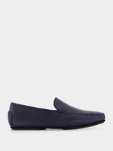 Manolo Blahnik Mayfair Navy Leather Loafers