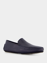 Manolo Blahnik Mayfair Navy Leather Loafers