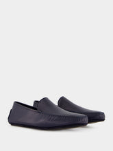 Manolo Blahnik Mayfair Navy Leather Loafers