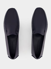 Manolo Blahnik Mayfair Navy Leather Loafers