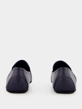 Manolo Blahnik Mayfair Navy Leather Loafers