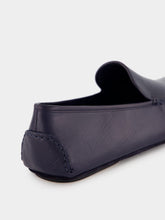 Manolo Blahnik Mayfair Navy Leather Loafers