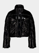 Courrèges Black Cropped Vinyl Puffer Jacket