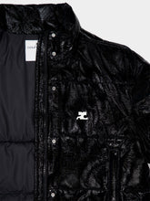 Courrèges Black Cropped Vinyl Puffer Jacket