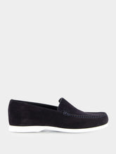 Manolo Blahnik Monaco Navy Suede Boat Shoes