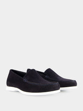 Manolo Blahnik Monaco Navy Suede Boat Shoes