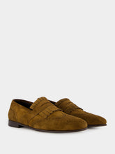 Manolo Blahnik Brown Suede Kiltie Loafers