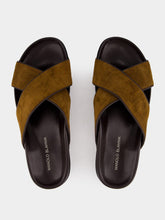 Manolo Blahnik Brown Suede Chiltern Sandals