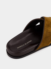 Manolo Blahnik Brown Suede Chiltern Sandals