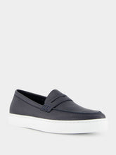 Manolo Blahnik Ellis Navy Calf Leather Slip-On Loafers
