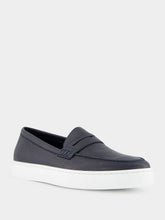 Manolo Blahnik Ellis Navy Calf Leather Slip-On Loafers