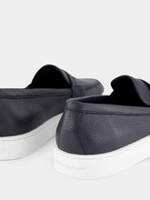 Manolo Blahnik Ellis Navy Calf Leather Slip-On Loafers