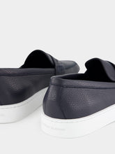 Manolo Blahnik Ellis Navy Calf Leather Slip-On Loafers