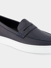 Manolo Blahnik Ellis Navy Calf Leather Slip-On Loafers