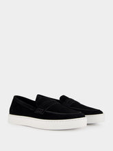 Manolo Blahnik Black Suede Slip-On Loafers