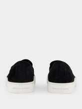 Manolo Blahnik Black Suede Slip-On Loafers