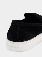 Manolo Blahnik Black Suede Slip-On Loafers