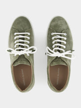 Manolo Blahnik Semanado Khaki Suede Lace-Up Sneakers