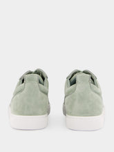 Christian Louboutin Louis Junior Spikes Sneakers in Haiiro Green Veau Velours