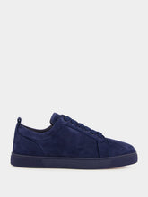 Christian Louboutin Louis Junior Zaffiro Blue Suede Low-Top Sneakers