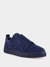 Christian Louboutin Louis Junior Zaffiro Blue Suede Low-Top Sneakers