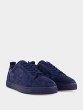 Christian Louboutin Louis Junior Zaffiro Blue Suede Low-Top Sneakers