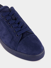 Christian Louboutin Louis Junior Zaffiro Blue Suede Low-Top Sneakers
