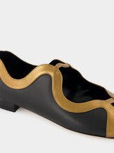 Manolo Blahnik Chilki Black and Bronze Leather Sandals