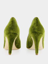 Manolo Blahnik Readorhi Dark Green Velvet Bow Pumps