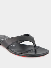 Christian Louboutin Janetonga Black Lamb Nappa Leather Thong Sandals